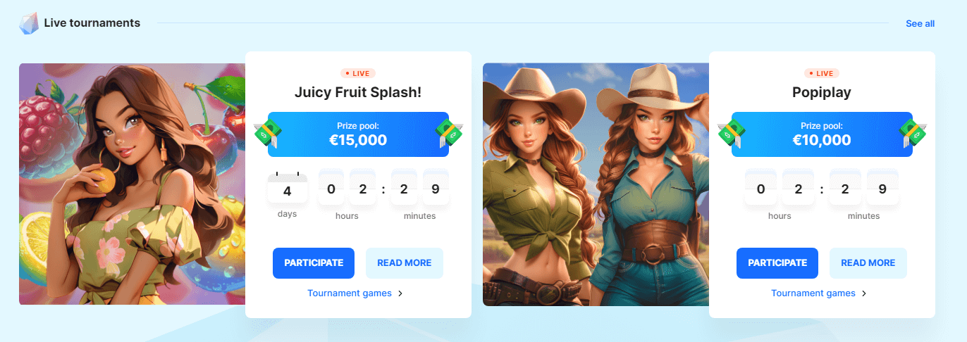 Zoznam turnajov v ICE Casino