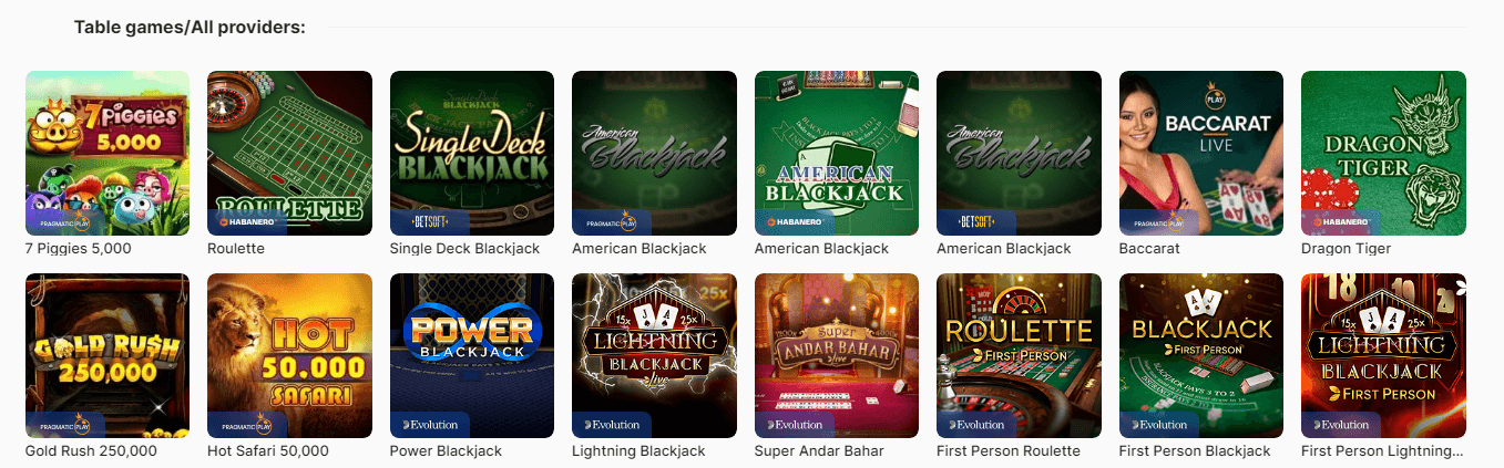 Stolové hry v kasíne